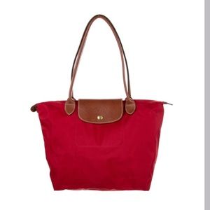 Red / Maroon Longchamp Le Pliage Tote